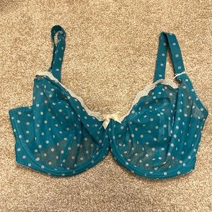 34GG brand new teal and white polka dot Freya bra